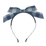 Plaid Collection Sweet Bow Headband - Light Blue