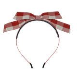 Plaid Collection Sweet Bow Headband - Red