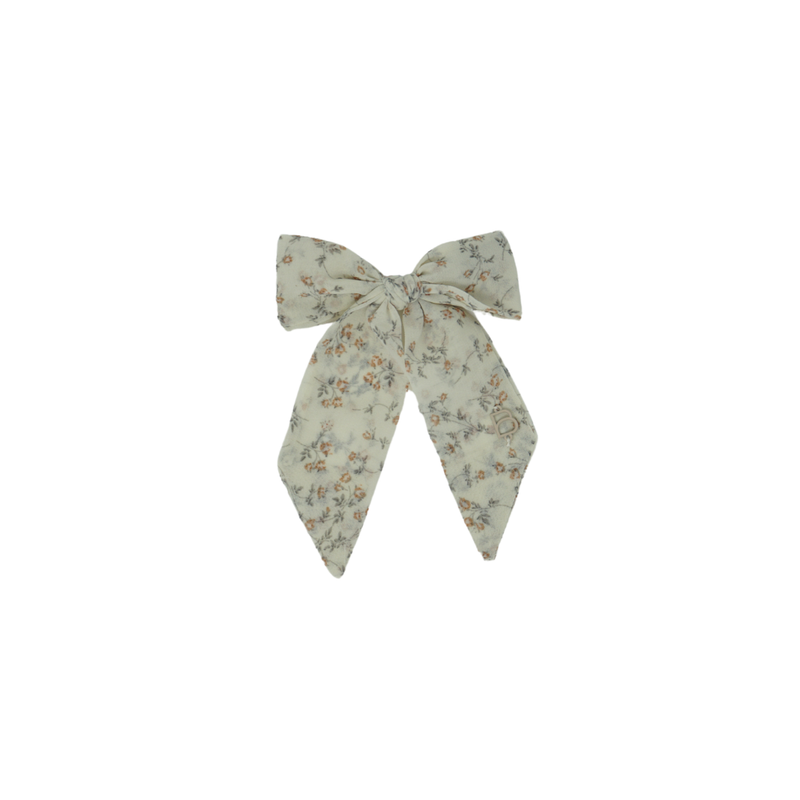 Printed Floral Small Classic Bow Clip