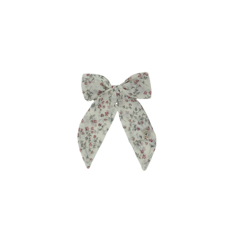 Printed Floral Small Classic Bow Clip