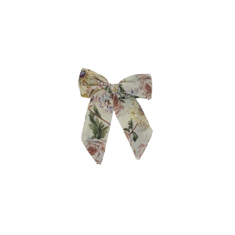 Printed Floral Small Classic Bow Clip