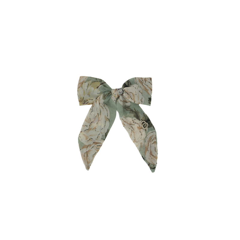 Printed Floral Small Classic Bow Clip
