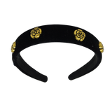 Rich Velvet Embellished 4x Gold Flower Headband