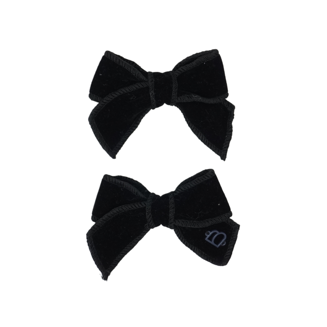 Rich Velvet Mini Bow Clip Set