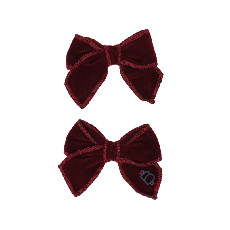 Rich Velvet Mini Bow Clip Set