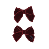 Rich Velvet Mini Bow Clip Set