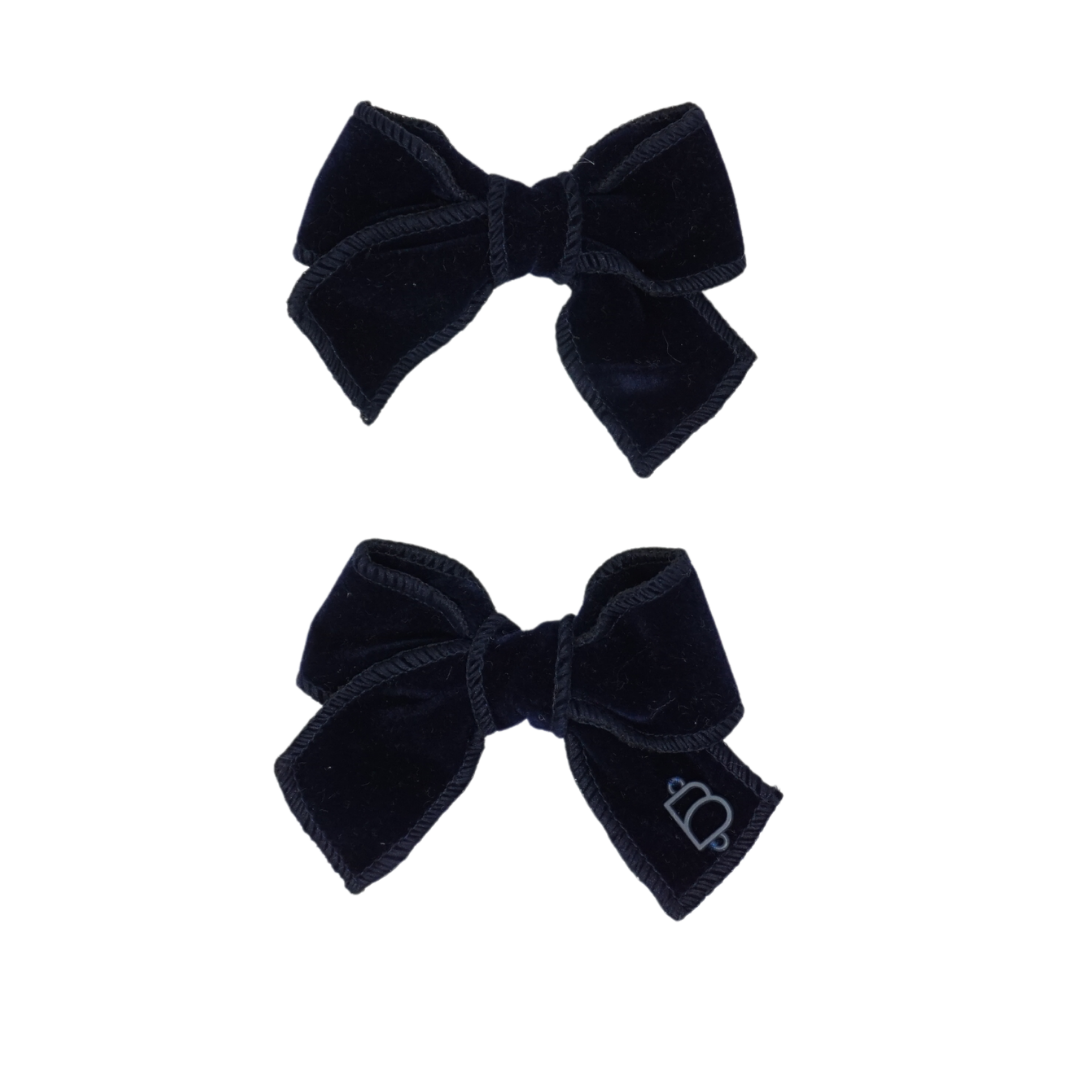 Rich Velvet Mini Bow Clip Set