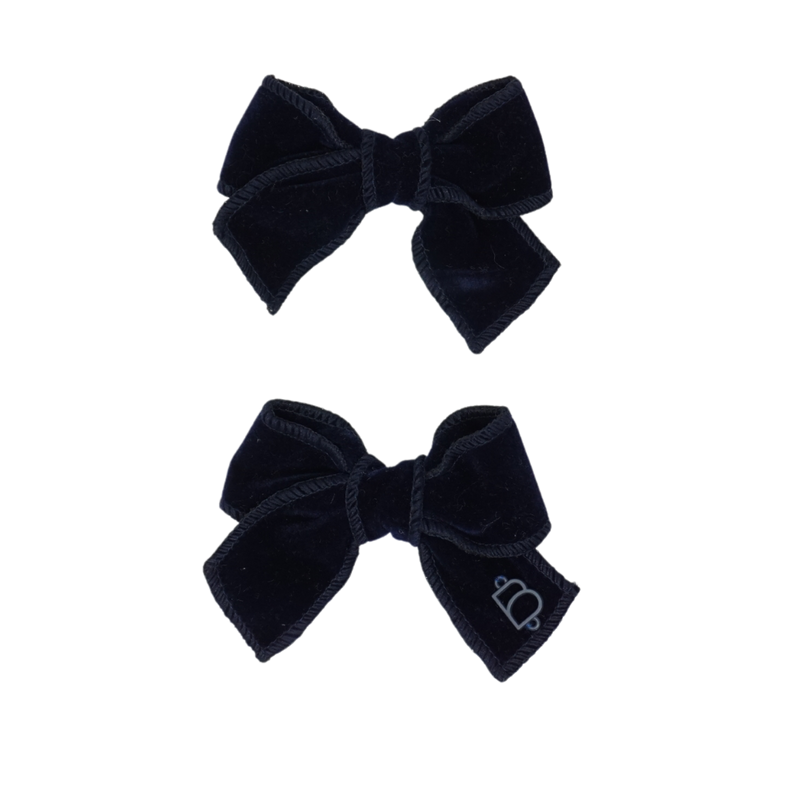 Rich Velvet Mini Bow Clip Set