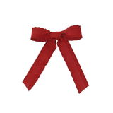 Ruffle Herringbone Medium Bow Clip