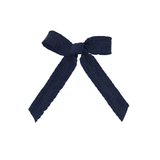 Ruffle Herringbone Medium Bow Clip