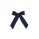 Ruffle Herringbone Small Bow Clip