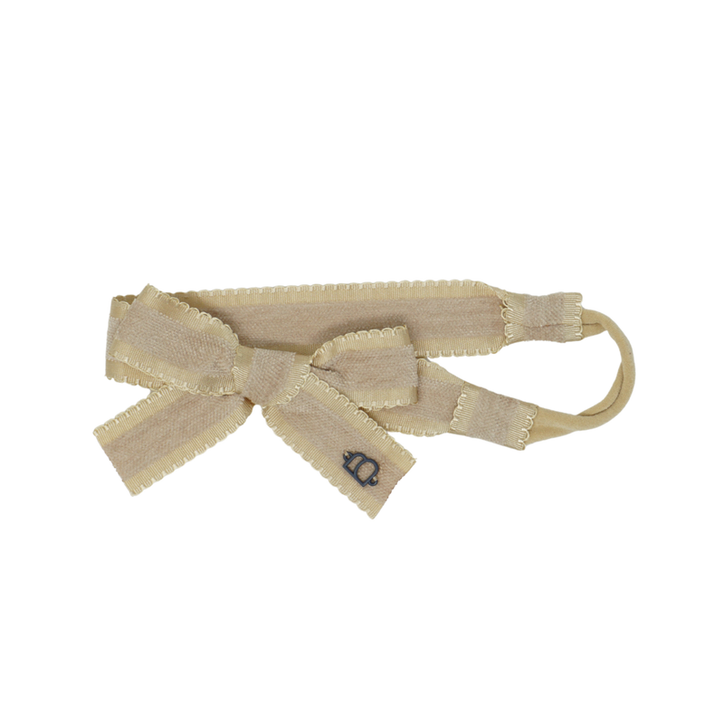 Scallop Grosgrain Velvet Baby Headwrap with Bow