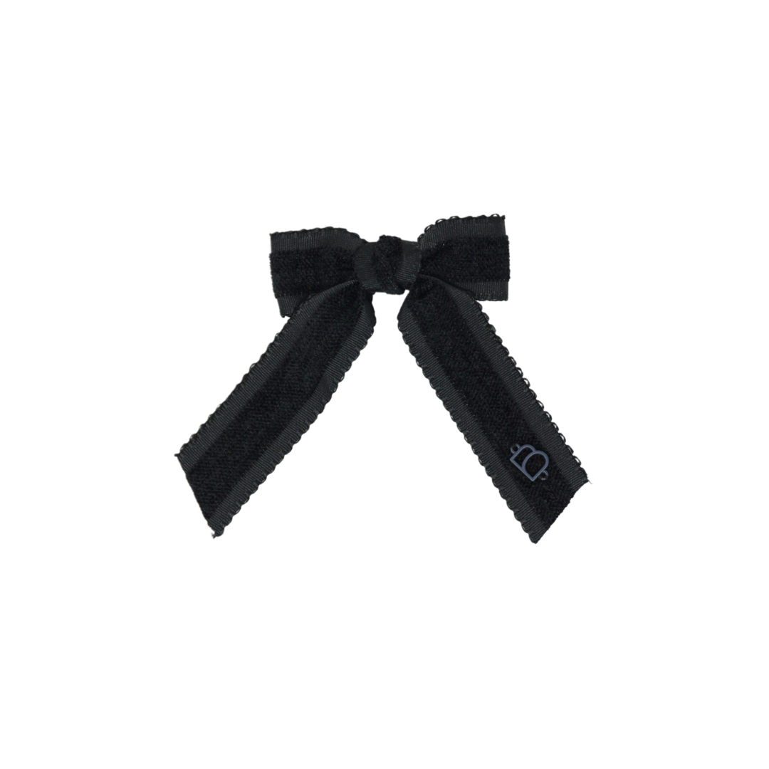 Scallop Grosgrain Velvet Small Bow Clip