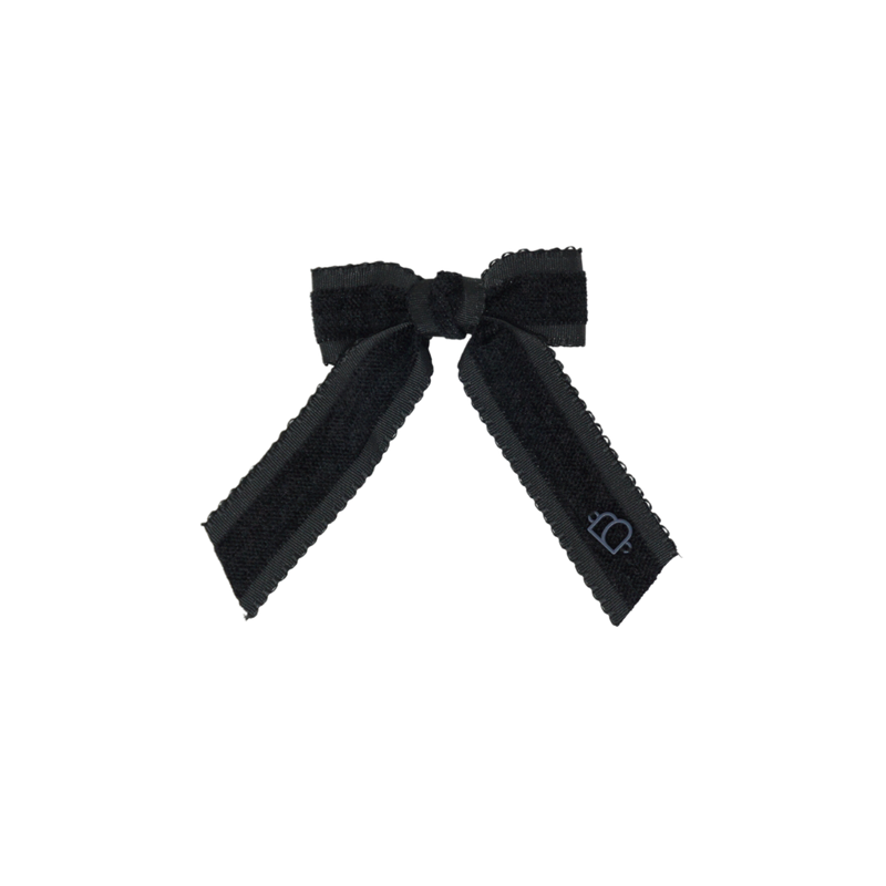 Scallop Grosgrain Velvet Small Bow Clip