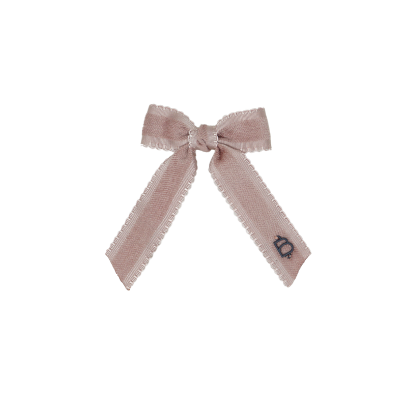 Scallop Grosgrain Velvet Small Bow Clip