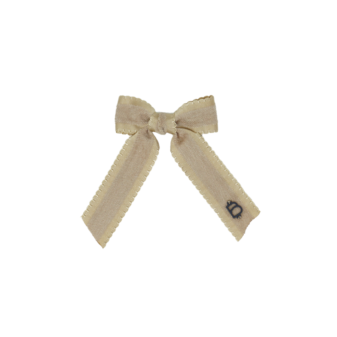 Scallop Grosgrain Velvet Small Bow Clip