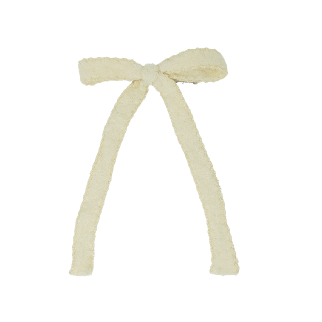 Scallop Mohair Large Bow Clip