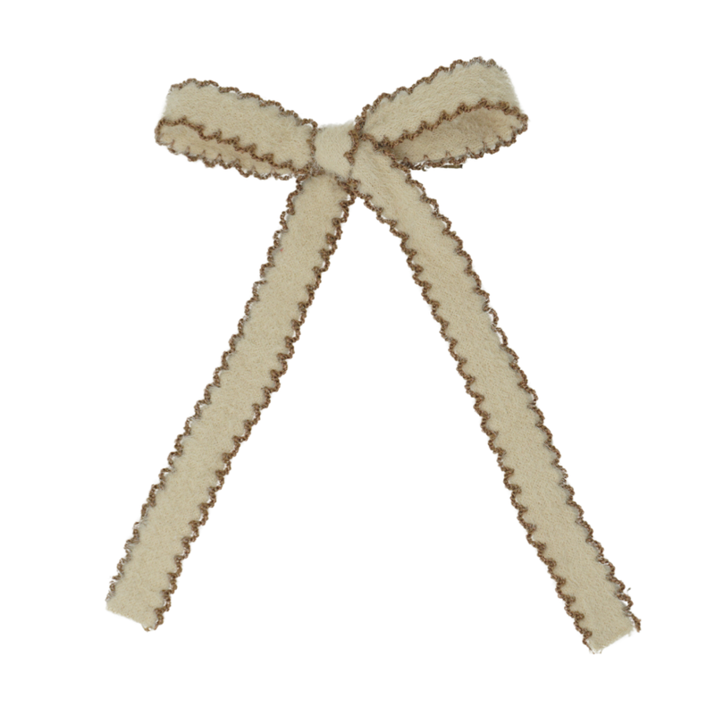 Scallop Mohair Large Bow Clip