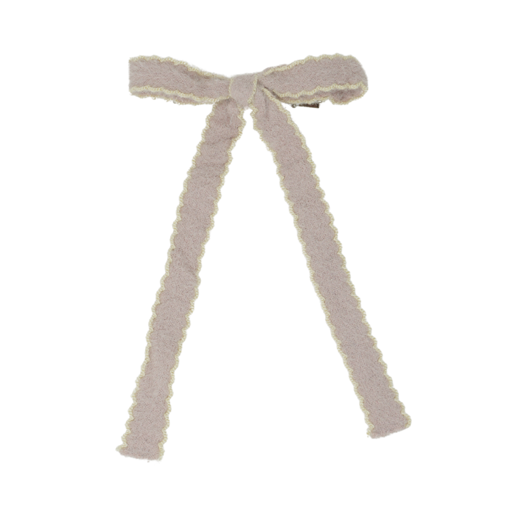 Scallop Mohair Large Bow Clip