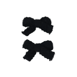 Scallop Mohair Mini Bow Clip Set