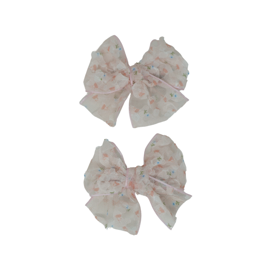 Sheer 3d Mini Bow Clip Set