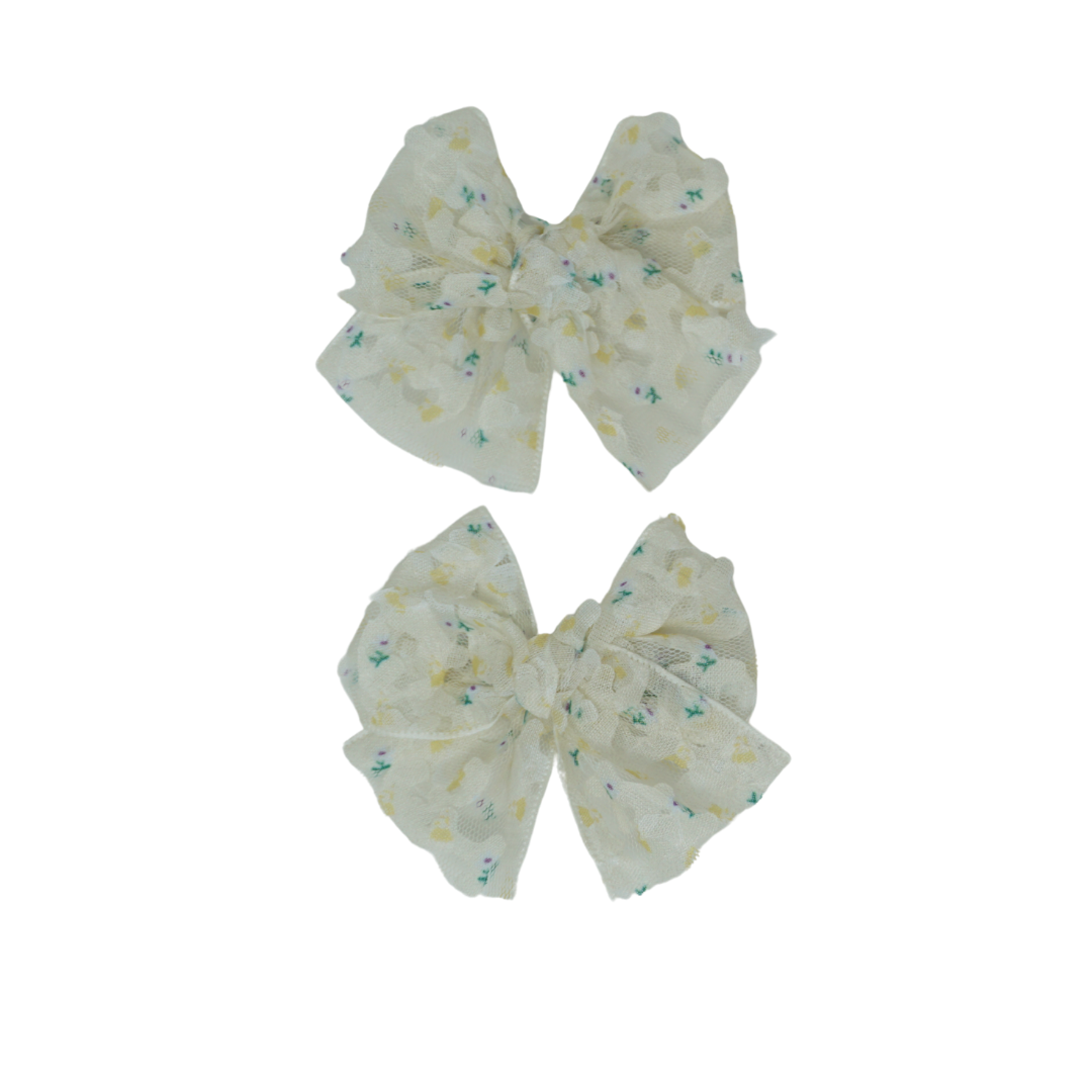 Sheer 3d Mini Bow Clip Set