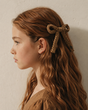 Textured Woolen Braid Medium Bow Clip