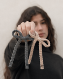 Textured Woolen Braid Large Bow Clip