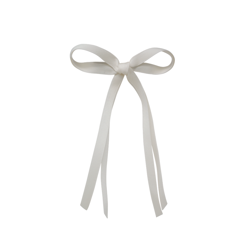 Thin Dainty Satin Medium Bow Clip