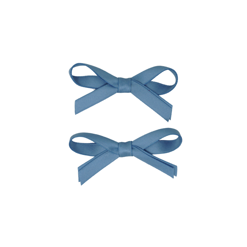 Thin Dainty Satin Mini Bow Clip Set