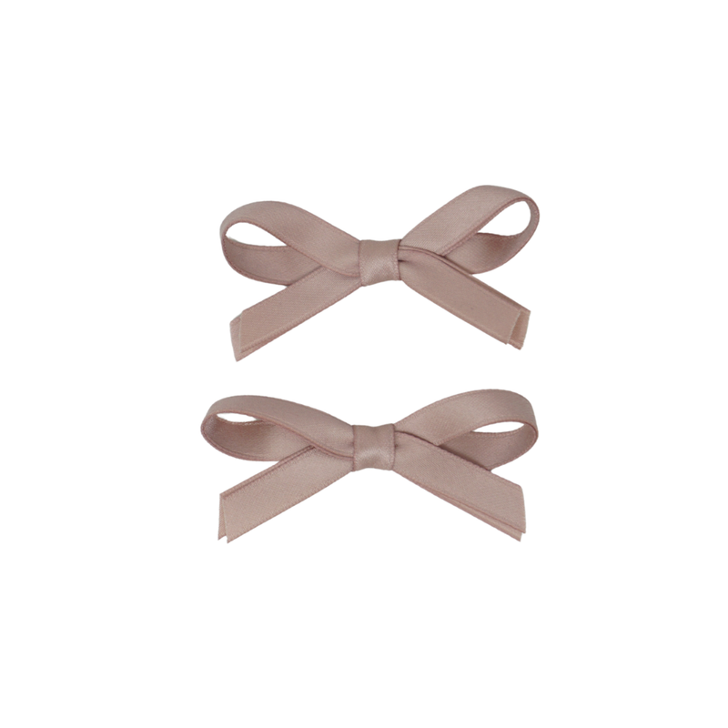 Thin Dainty Satin Mini Bow Clip Set
