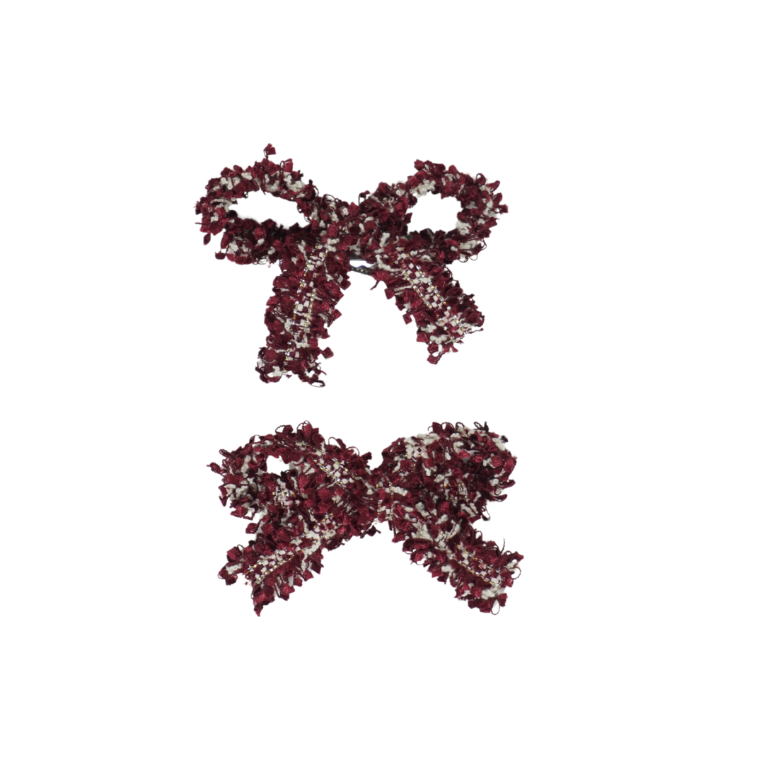 Tweed Collection Mini Bow Clip Set