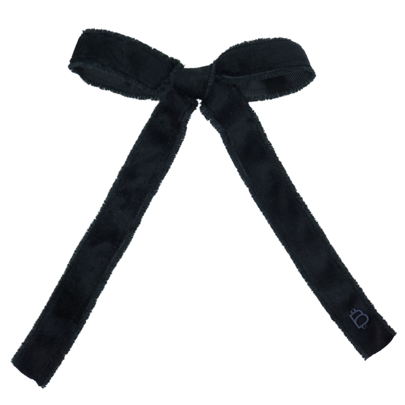 Velvet Frayed Edge Large Bow Clip