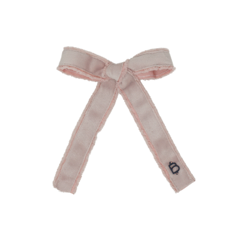 Velvet Frayed Edge Medium Bow Clip