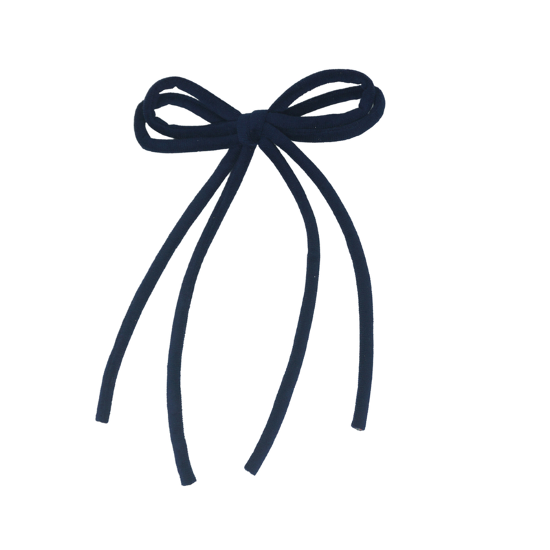 Velvet Rope Large Bow Clip - Navy