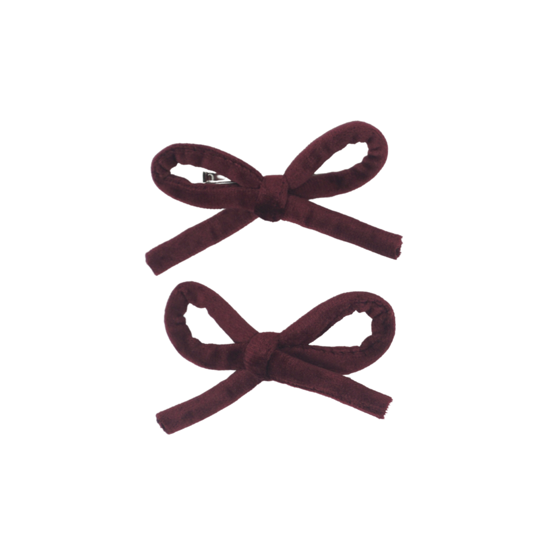 Velvet Rope Mini Bow Clip Set