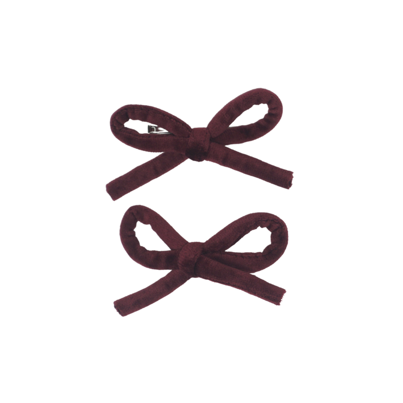 Velvet Rope Mini Bow Clip Set