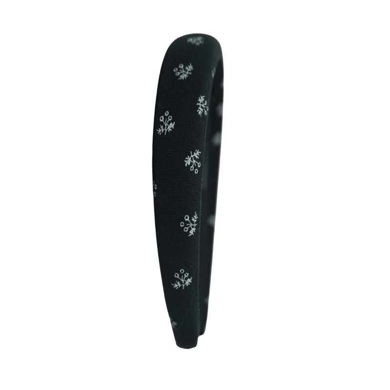 Vintage Ditsy Floral Classic Padded Headband - Black