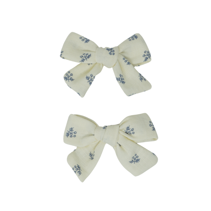 Vintage Ditsy Floral Mini Bow Clip Set