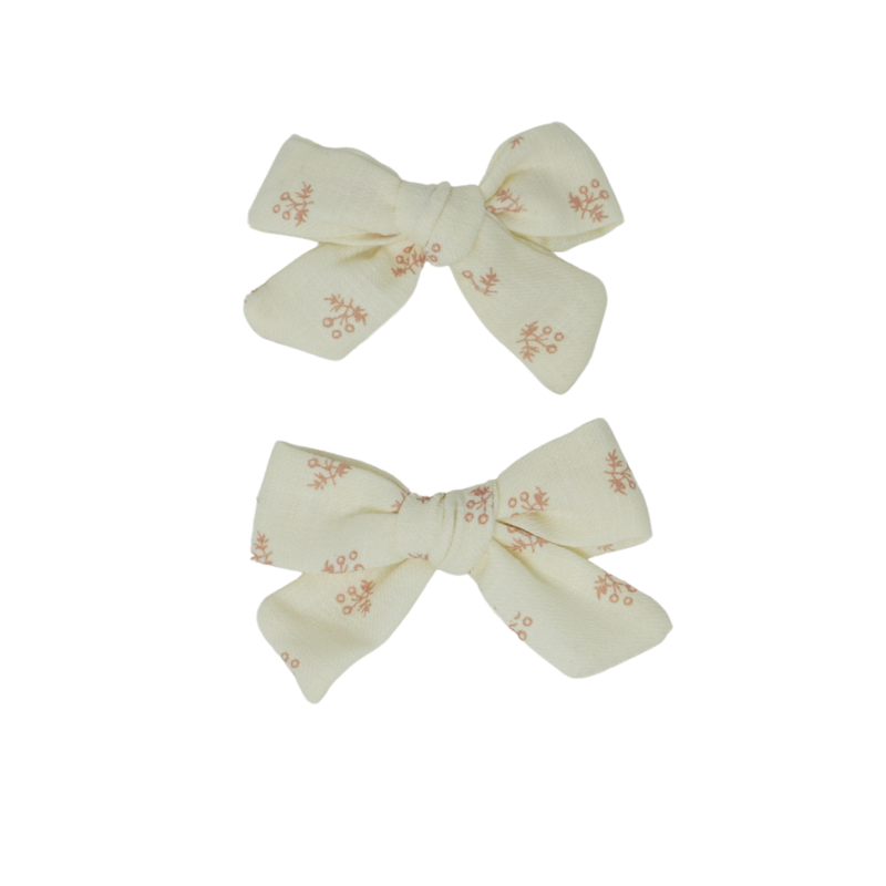 Vintage Ditsy Floral Mini Bow Clip Set