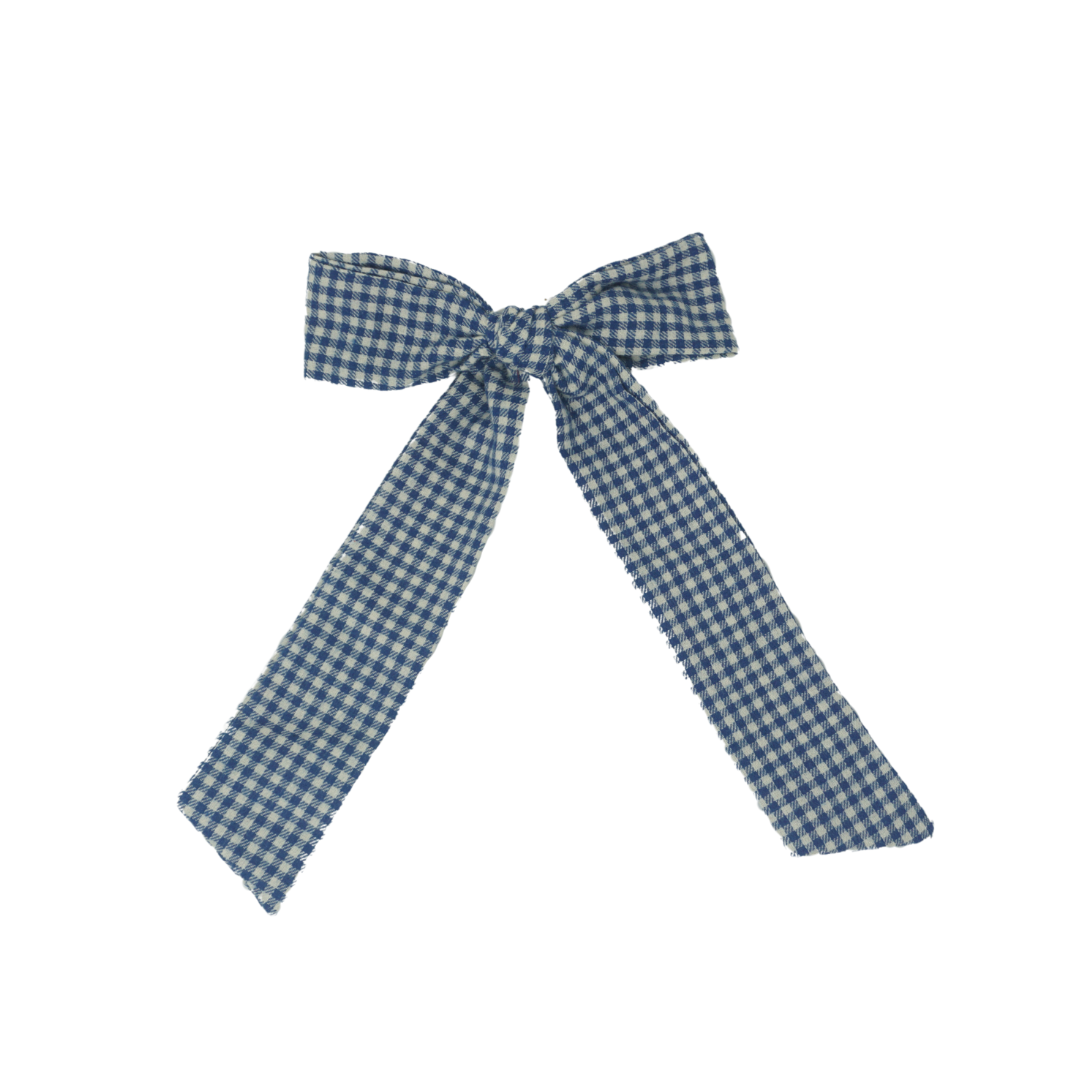 Wooly Gingham Medium Bow Clip