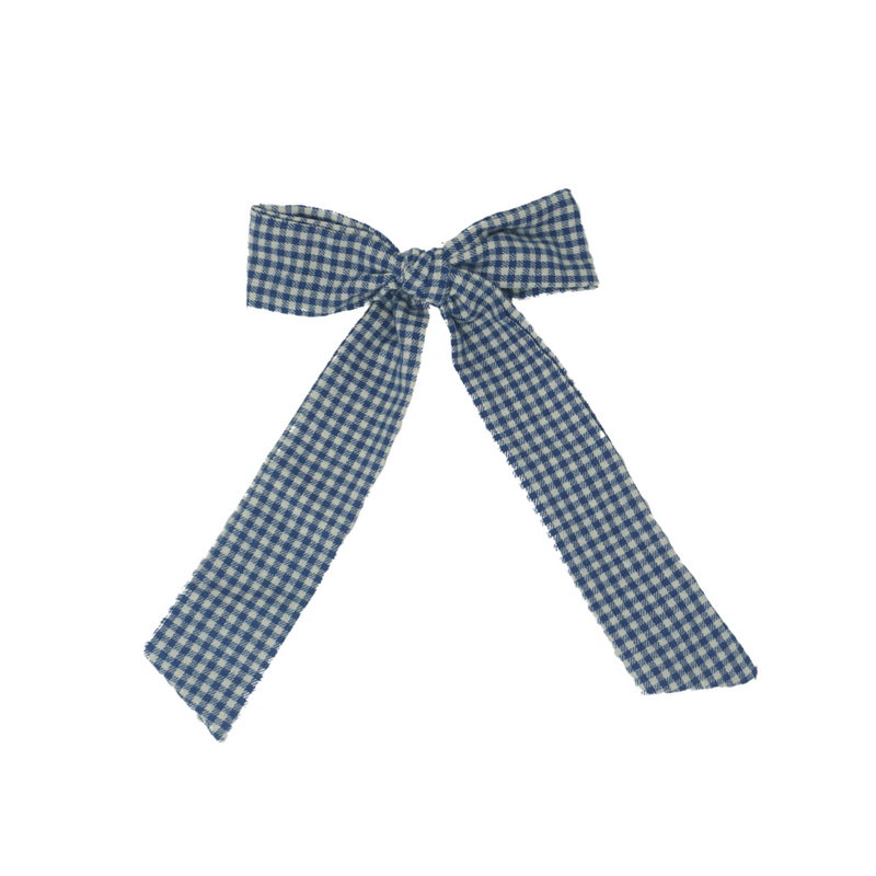 Wooly Gingham Medium Bow Clip