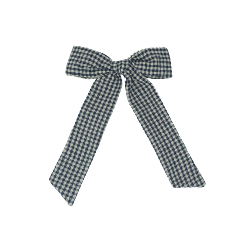 Wooly Gingham Medium Bow Clip