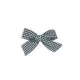 Wooly Gingham Petite Bow Clip