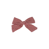 Wooly Gingham Petite Bow Clip