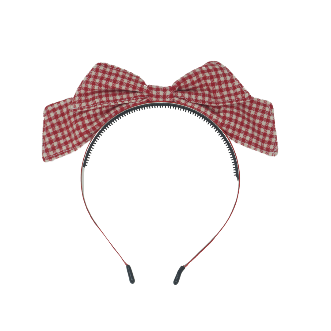 Wooly Gingham Sweet Bow Headband