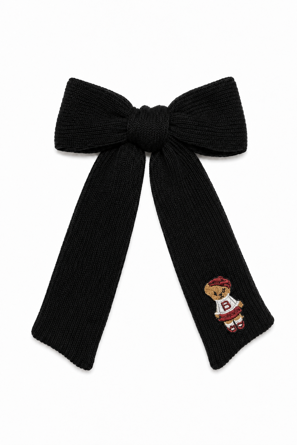 Bandeau Teddy Knits Large Bow Clip - Black