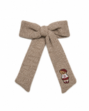 Bandeau Teddy Knits Large Bow Clip - Oat