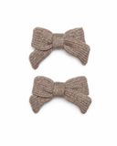 Thick Knits Mini Bow Clip Set - Oat