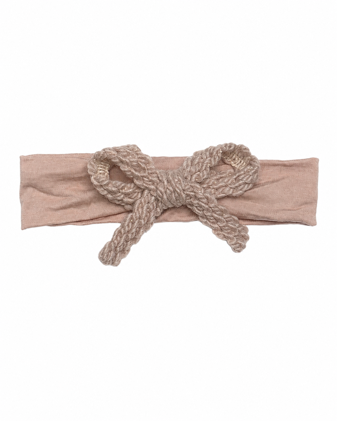 Textured Woolen Braid Baby Modal Band - Beigy Pink - Medium (6-12M)